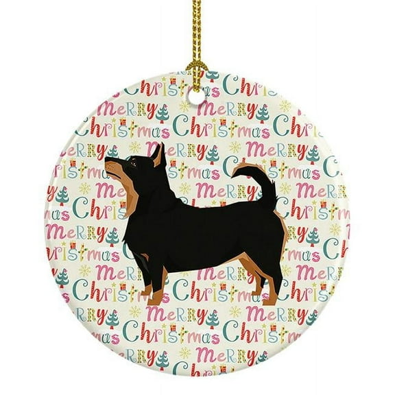 Lancashire Terrier Merry Christmas Ceramic Ornament 2.8 in x 2.8 in