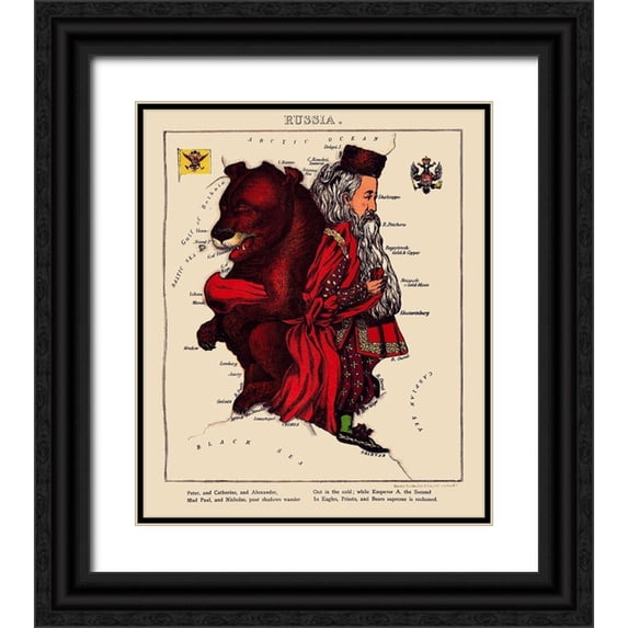 Lancaster 12x14 Black Ornate Wood Framed with Double Matting Museum Art Print Titled - Russia - Lancaster 1869
