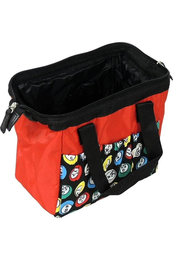 6 Pocket Bingo Ball Tote Women's Handbag Red