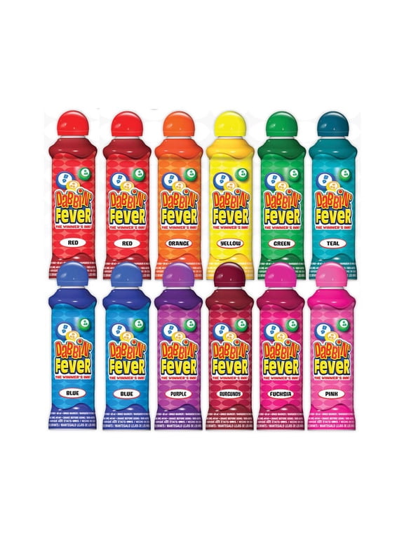 Dabbin' Fever Bingo Daubers - 12 Pack of Dab Markers in Assorted Colors