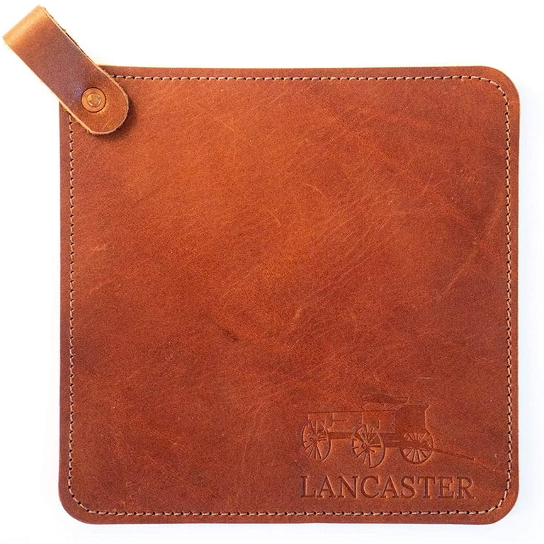 Lancaster Cast Iron Leather Pot Holder - Double Layered, Handmade Hot Pot  Holders - Best Kitchen Hot Pads/Potholders - Made in The USA