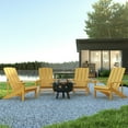 thumbnail image 1 of Lancaster Home Star and Moon Fire Pit with Mesh Cover & 4 Poly Resin Adirondack Chairs Yellow, 1 of 5