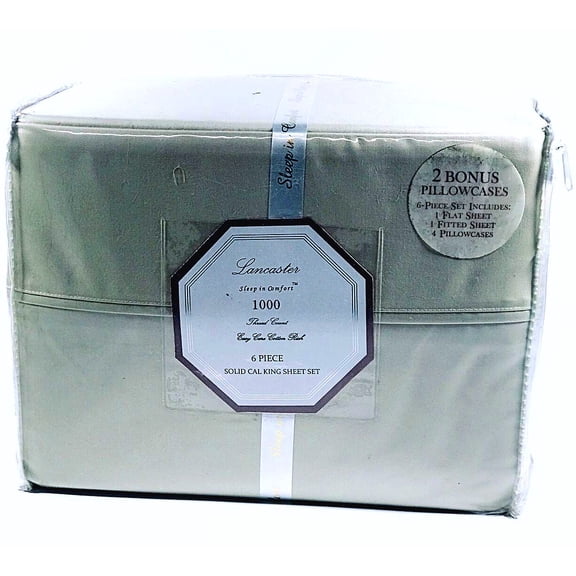 Lancaster Sleep In Comfort 6 Piece Solid Cal King Sheet Set - Khaki