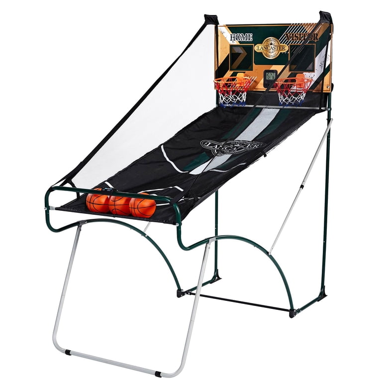 Lancaster EZ-Fold 2 Player Indoor Arcade Basketball Game for