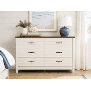 Lancaster Wood 6 Drawer Dresser, Ivory, by Hillsdale Living Essentials