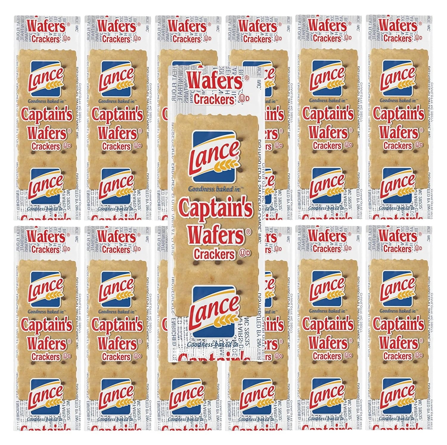 Lance Captain's Wafers Crackers - Two Crackers per Pouch - Pack of 50