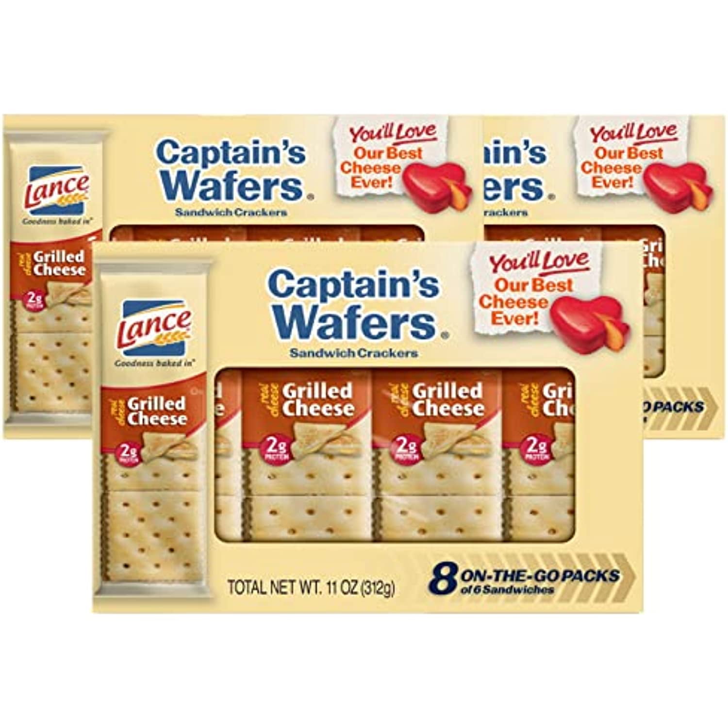Lance Captains Wafers Crackers Grilled Cheese 3 Boxes Of 8 Individual