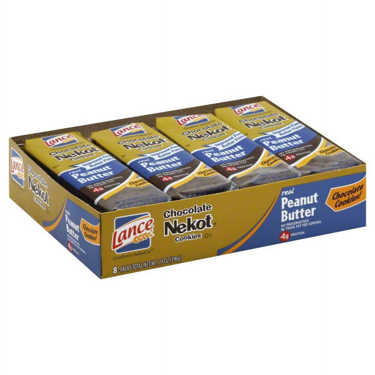 Lance Chocolate Nekot Peanut Butter Sandwich Cookies, 1.75 Oz., 8 Count