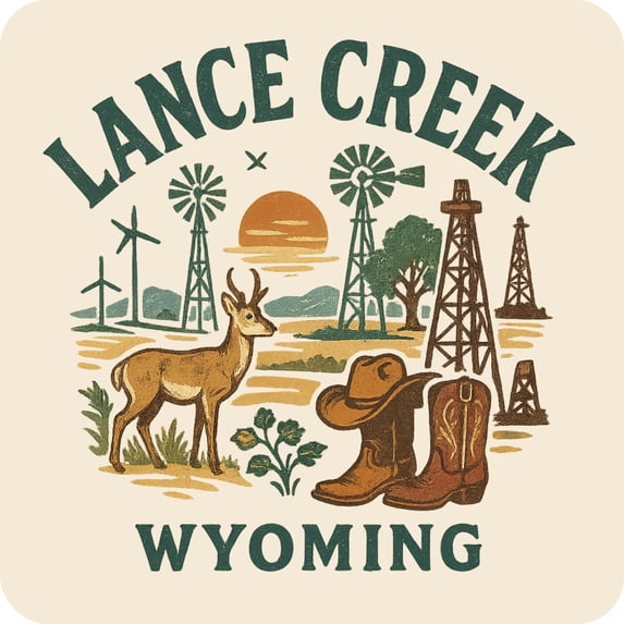 Lance Creek Wyoming Keepsakes Souvenir Vinyl Sticker – Destination Travel Keepsake Collectible (6-Inches Wide)