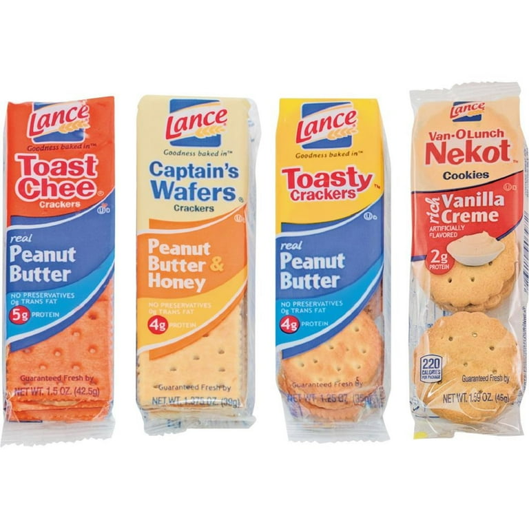 Lance Toast Chee Peanut Butter Cracker Sandwiches - Individually Wrapped - Peanut Butter - 1 Serving Pack - 24 / Box Lance Toast Chee Peanut Butter Cracker Sandwiches - Individually Wrapped - Peanut Butter - 1 Serving Pack - 24 / Box