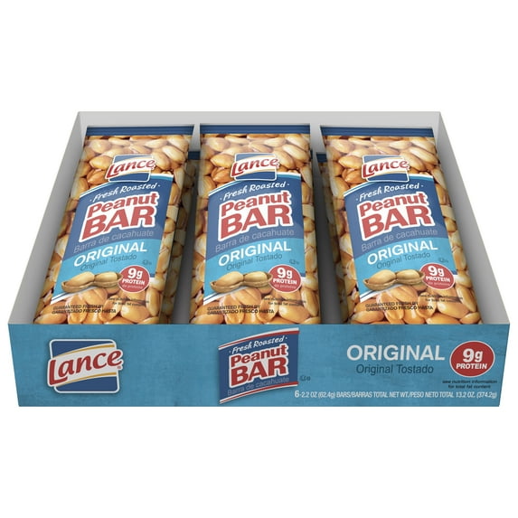 Lance Peanut Bar, 6 Count Tray of Snack Bars
