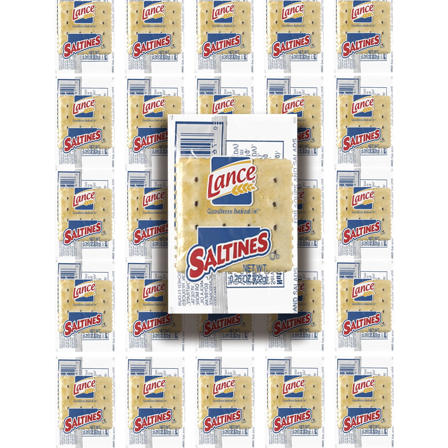 Lance Saltines Crackers - Single Serve Packets - Include Them in Your Salad Kit, Make Peanut Butter Crackers, or Pack Them in the Kid's Lunch Box l Pack of 50