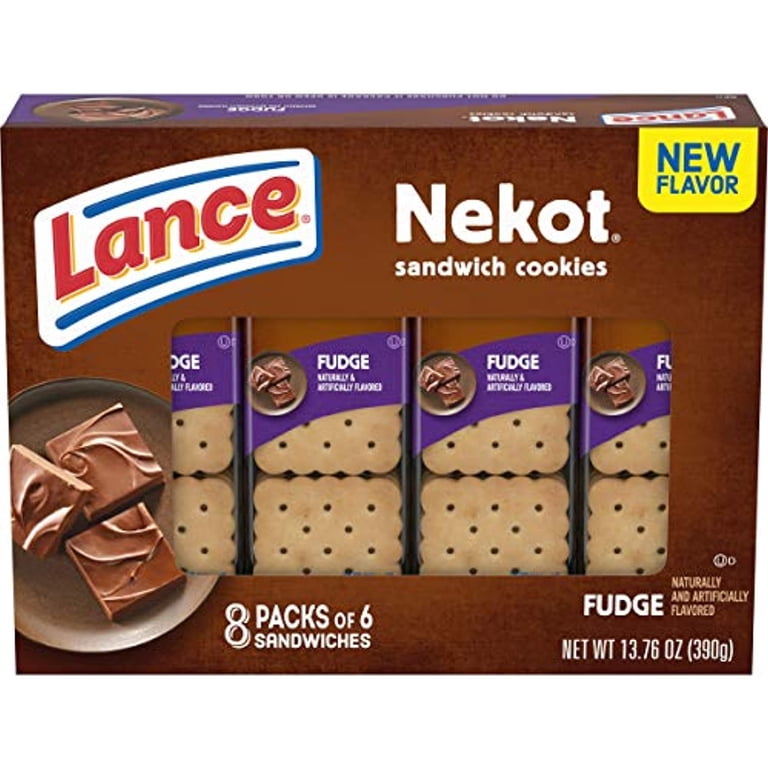 Lance Vanilla Creme Sandwich Cookies, Crispy Nekot Fudge, 8