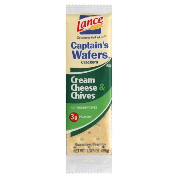 Lance Sandwich Crackers, Captain's Wafers Cream Cheese & Chives, Individual Pack