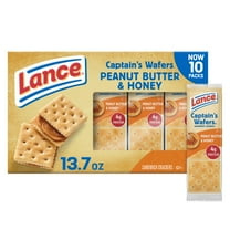 Lance Sandwich Crackers, Captain's Wafers Peanut Butter and Honey, 10 Packs, 6 Sandwiches Each
