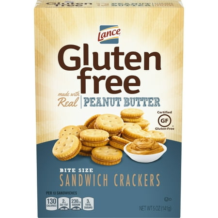 Lance Sandwich Crackers, Gluten Free Peanut Butter Bite Sized, 5 oz Box