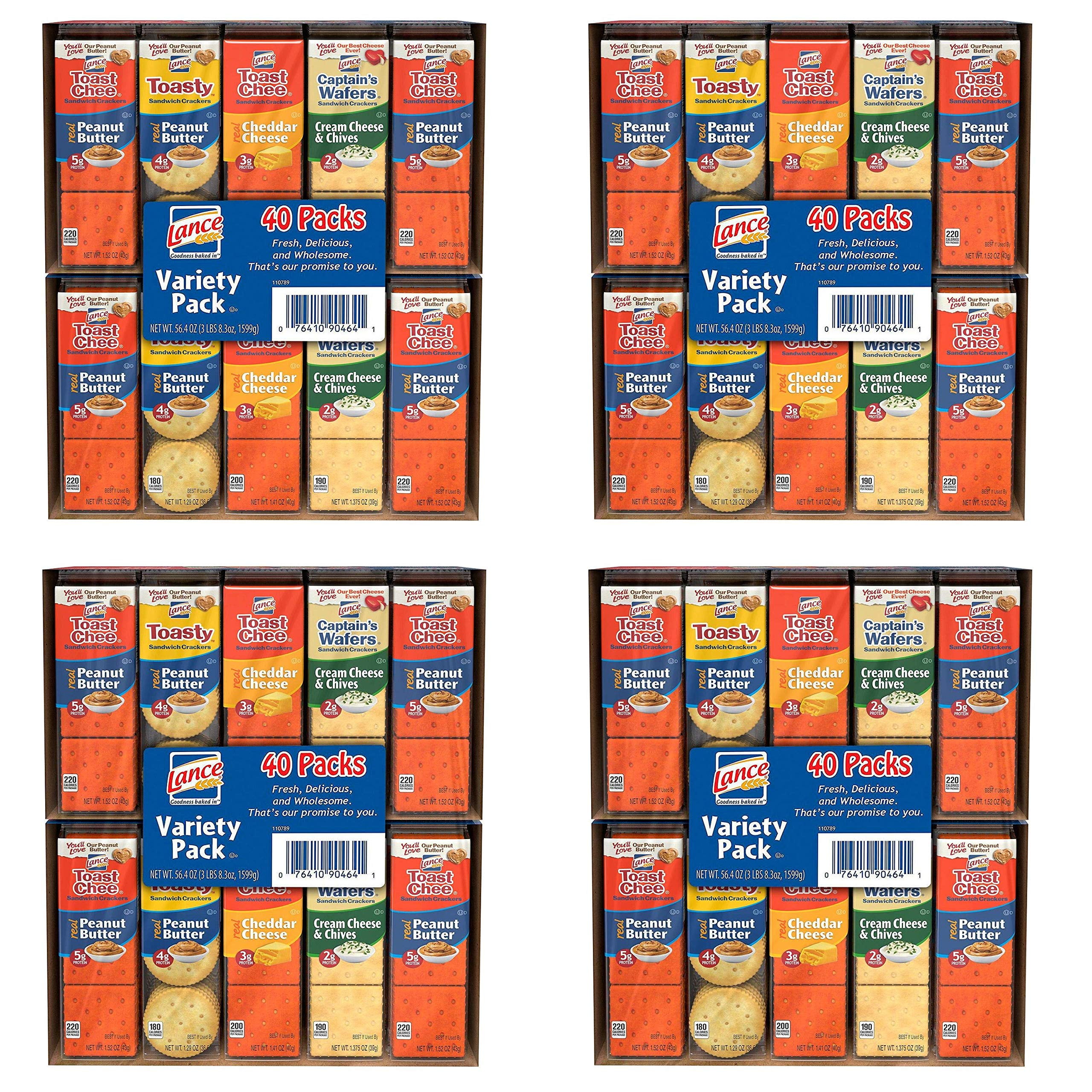 Lance Sandwich Crackers,ITSCVariety Pack 1.41 oz, 40 ct. A1 Pack of 4