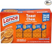 Lance Sandwich Crackers, ToastChee Peanut Butter, 20 Packs, 6 Sandwiches Each