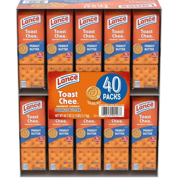 Lance Sandwich Crackers, ToastChee Peanut Butter, 40 Ct