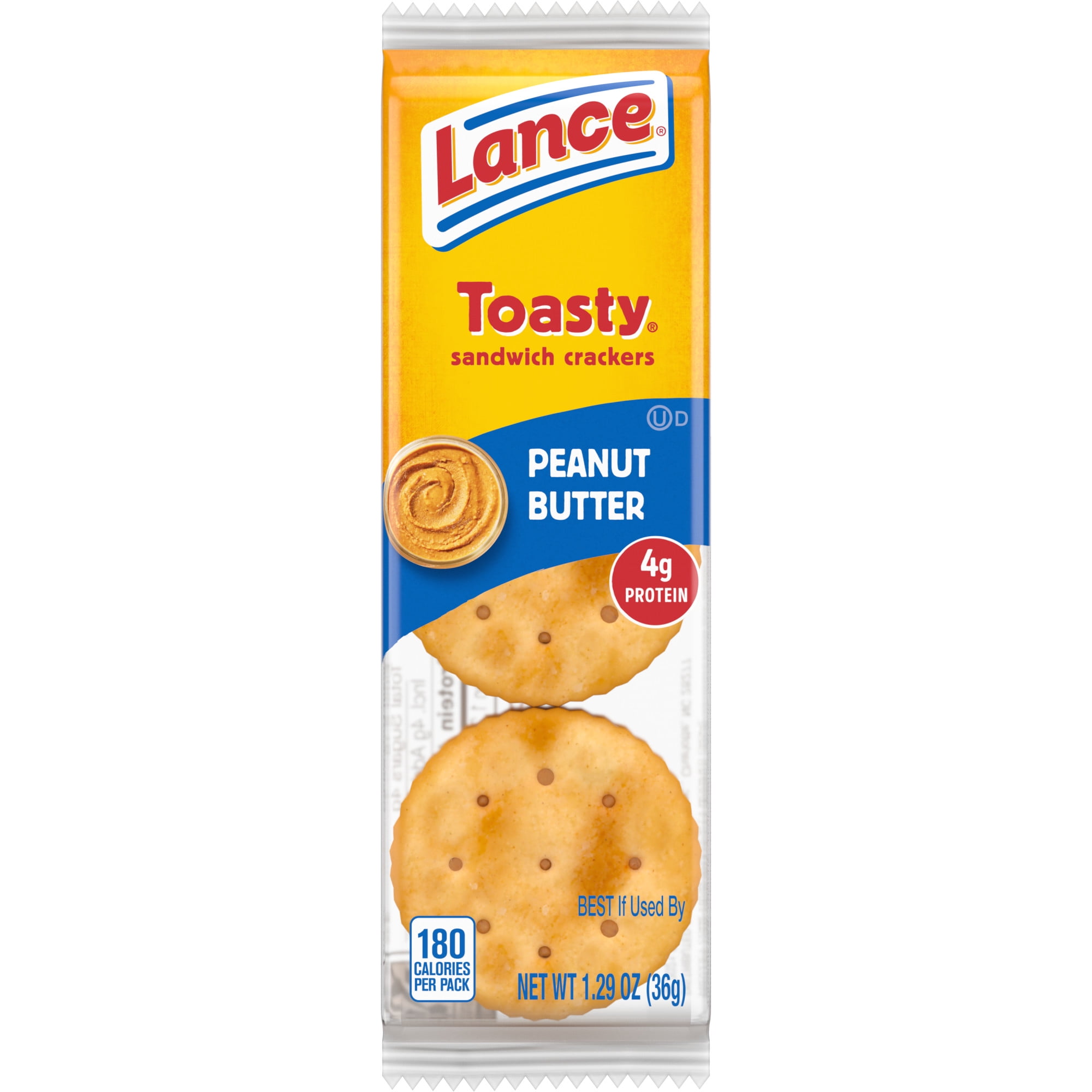 Lance Sandwich Crackers, Toasty Peanut Butter, Individual Snack Pack, 6 Sandwiches