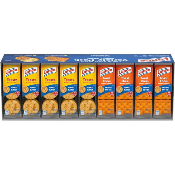 Lance Sandwich Crackers, Toasty and Toastchee Peanut Butter, 36 Ct