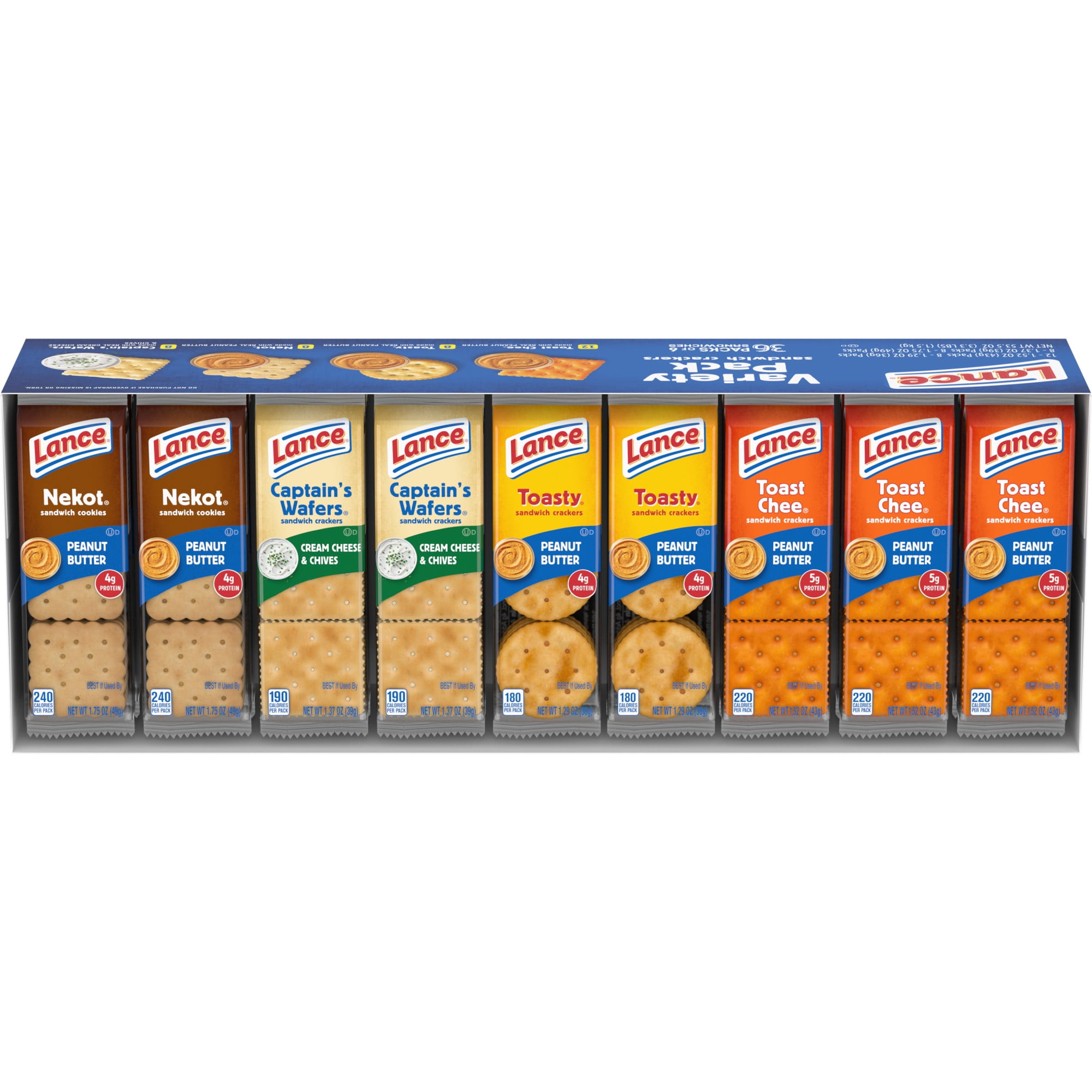 Lance Sandwich Crackers Variety Pack, 36 Ct