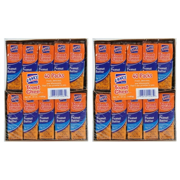 Lance Toast Chee Peanut CI30Butter Crackers (40 Count) (2 Pack)