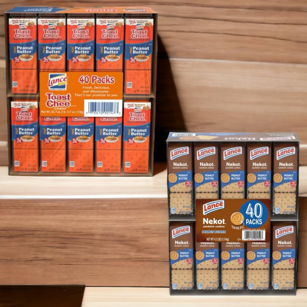 Lance ToastChee Butter Crackers (1.52 oz., 40 ct.) and Lance Nekot