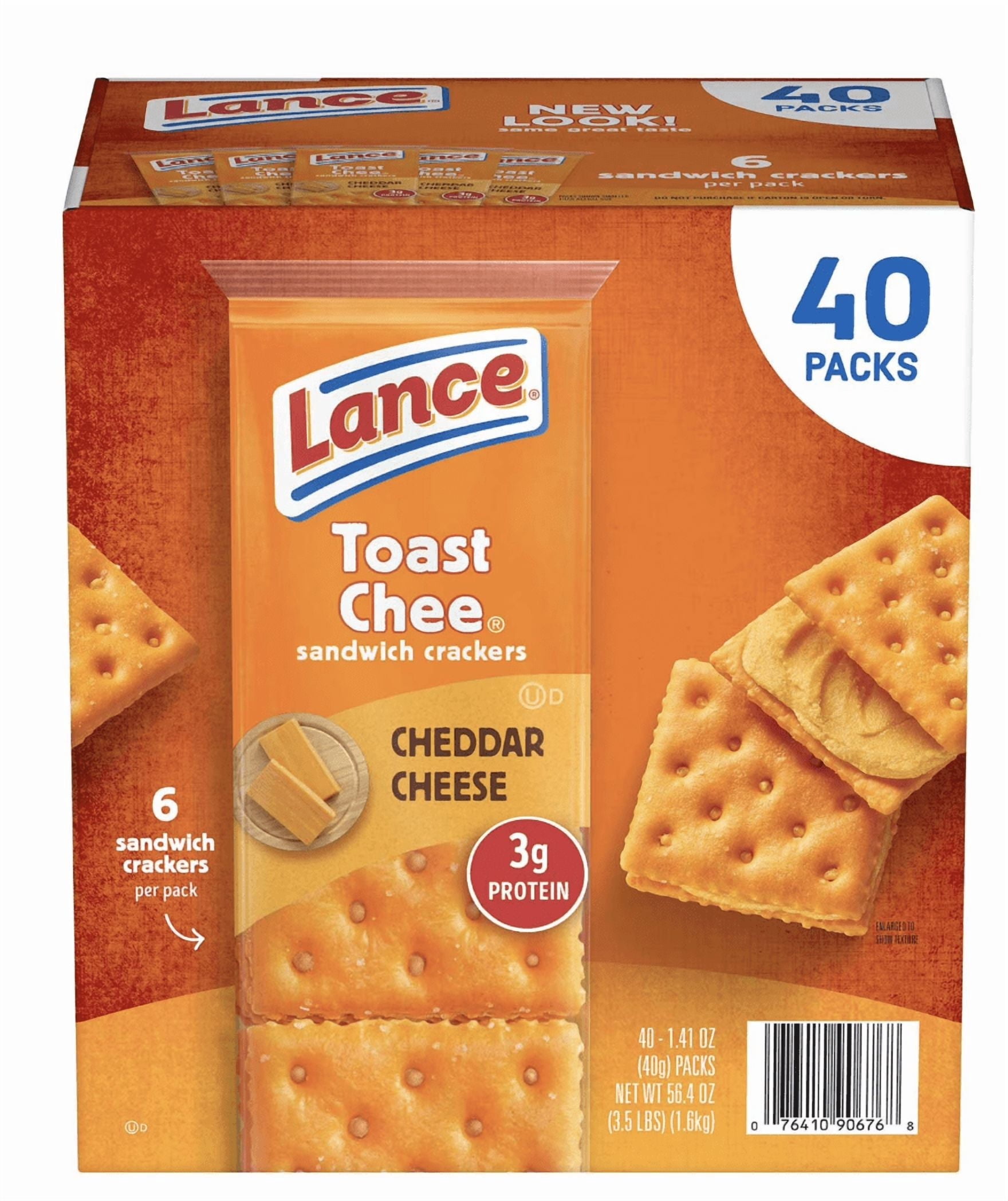 Lance ToastChee Cheddar Cheese Crackers 1.41 oz. 40 pk. Bulk