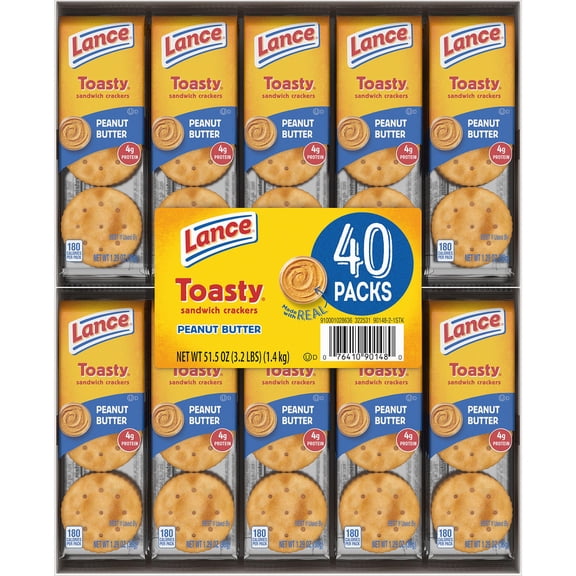 Lance Toasty Peanut Butter Sandwich Crackers (1.29 oz., 40 ct.)