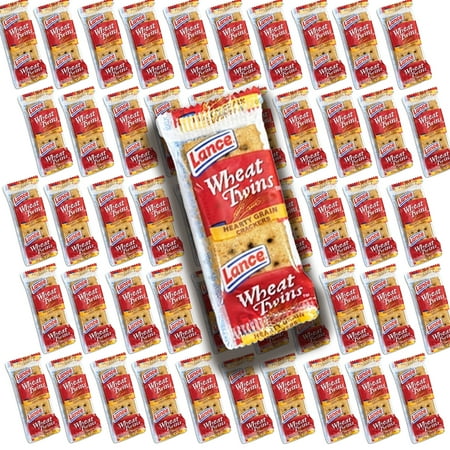 Lance Wheat Crackers, Wheat Twins Single Serve Packets l Pack of 50