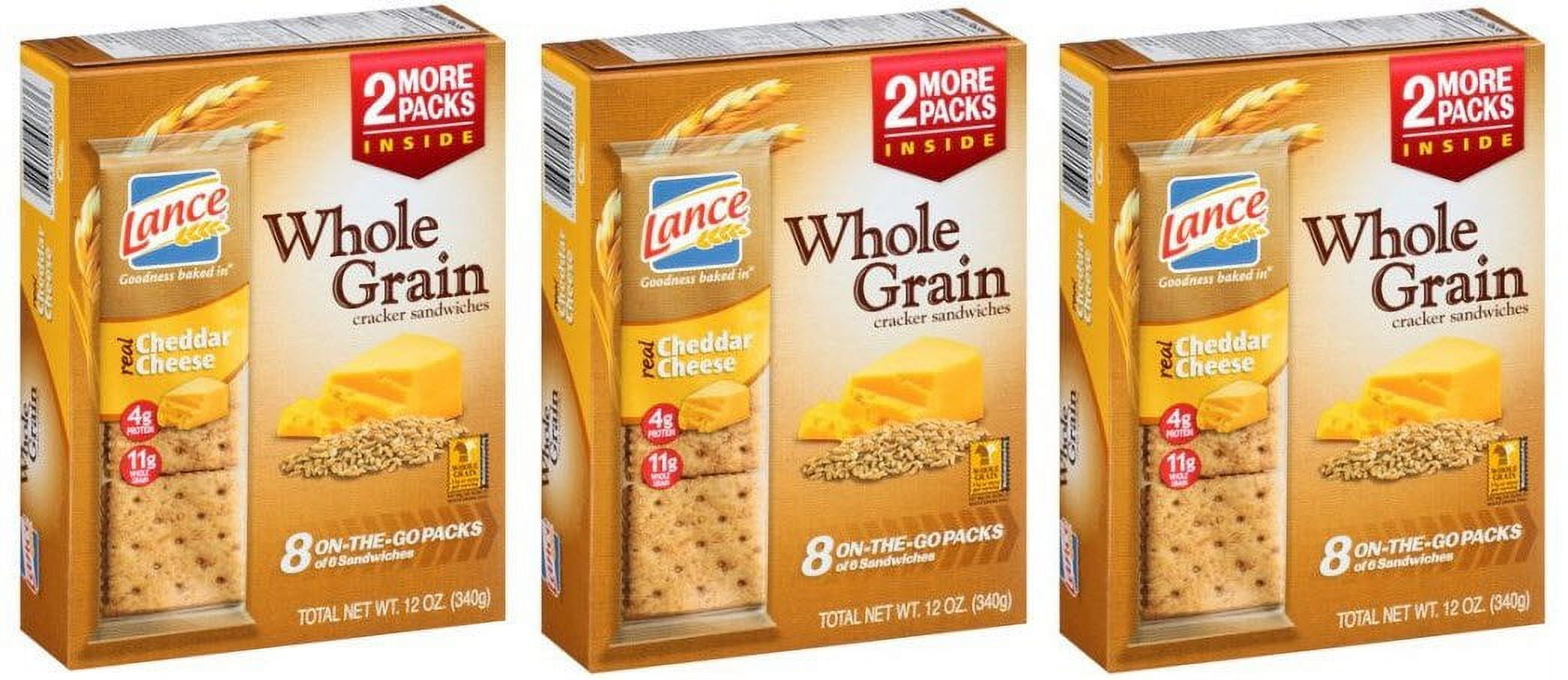 Lance Whole GrainITSCCheddar Cheese Crackers - 3 Boxes of 8 Individual Packs