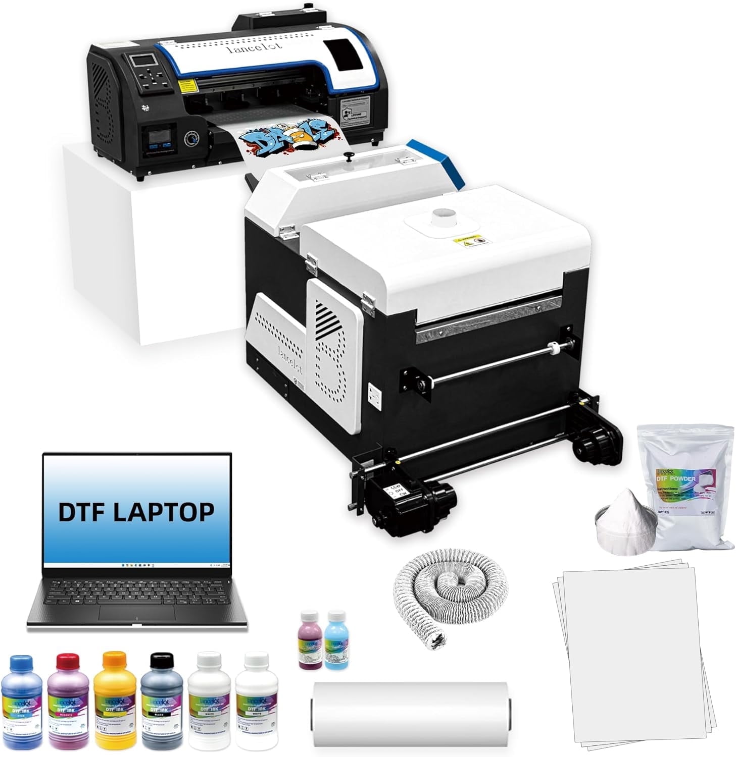Lancelot M1630 Pro DTF Printer All-in-One Bundle: Auto Maintenance, Double Speed, White Ink Circulation | for Professional T-Shirt & Hoodie Printing