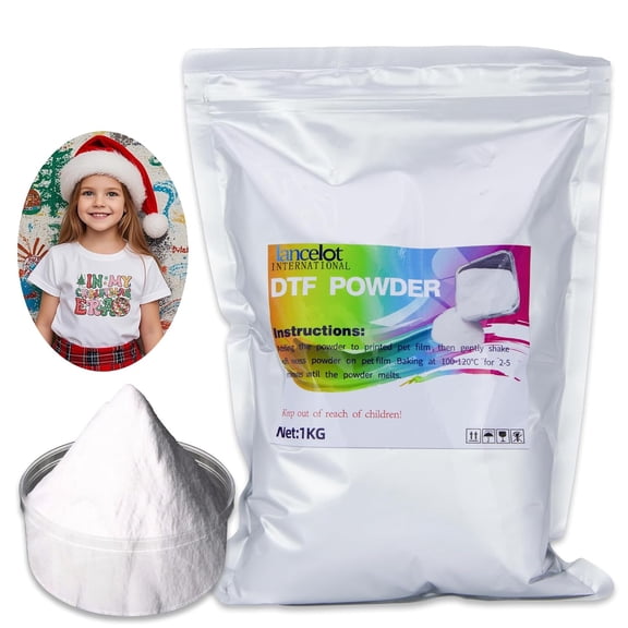 Lancelot DTF Powder White 1000g-35.3 oz - Transfer Heat Press for T-Shirts Print, Craft Diy, Direct Print on Cotton Fabric