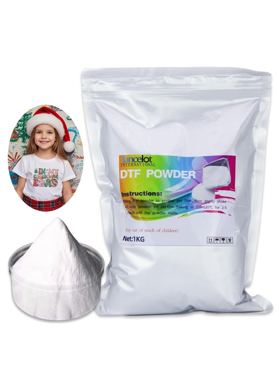 DTF Powder White 1000g-35.3 oz - Transfer Heat Press for T-Shirts Print, Craft Diy, Direct Print on Cotton Fabric