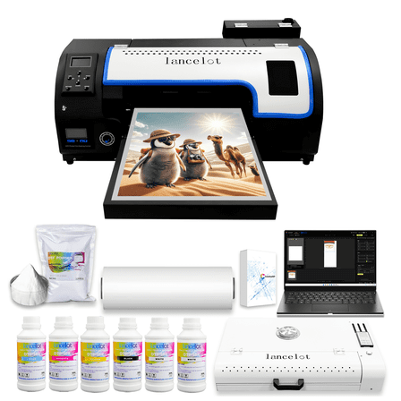 Lancelot M1630 PRO A3 DTF T-Shirt Printer Bundle - Auto Cutter/Cleaning, Holiday Mode, Beginner-Friendly for Home Use (Printer+Laptop+Oven+Consumables+Software)