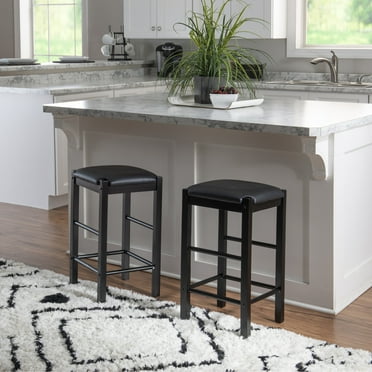 Lancer Backless Counter Stools, Black - Set of Two