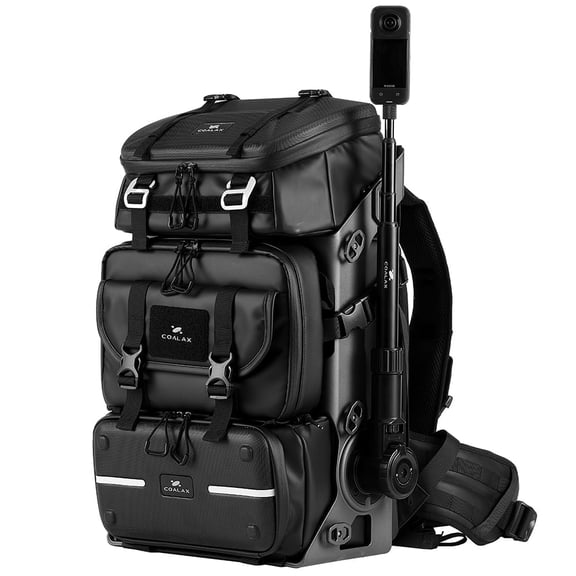 Lancer Camera Backpack with Magic Arm, Large Capacity Modular Photography Backpack, Exoskeleton Design for Vlog & POV Filming (Black)
