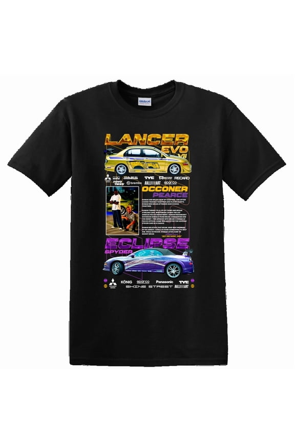 Lancer Evo Eclipse Graphic T Shirt Car Enthusiast Tee Classic Design Colors