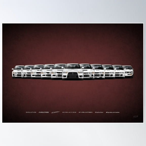 Lancer Evolution - Heritage - V1 Poster Wall Art, Modern Wall Decor, 24x36 UNFRAMED