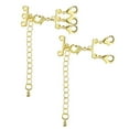 thumbnail image 1 of Lancharmed 14K Gold Plated Connecting Clasp Two Rows Of Lobster Clasp Extension Chain Three Rows Of Jewellery Clasp for Women Extender 2Pcs 30Th Birthday Gifts for Women, 1 of 7