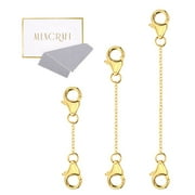 LANCHARMED 14K Gold Plated Double Head Round Buckle Chain Wide Flat Cross Chain Extender Jewellery Clasp Necklace Extenders for Women 3Pcs Friend Gifts for Women