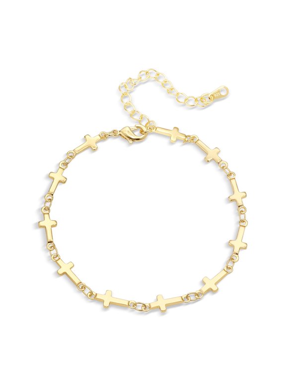 Best Friend Bracelet Glossy Cross Gold Plated Bracelet Engagement Gifts for Couples