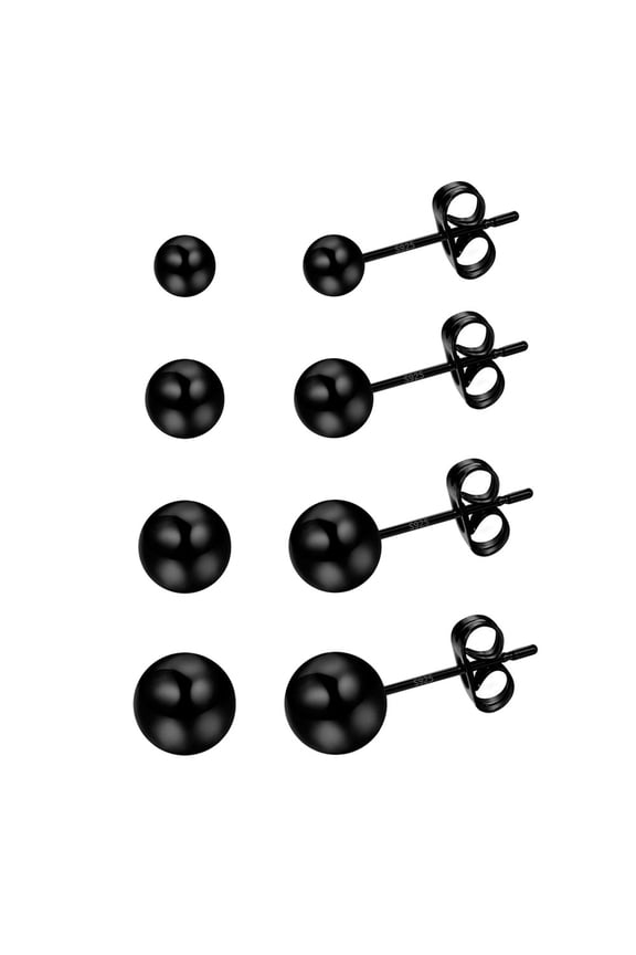 Copper Cute Earrings,4 Pairs of Stud Black Earring Women Birthday Gifts 2025