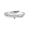 thumbnail image 1 of Lancharmed Fidget Ring White Gold Plated Ring Crossed Zirconia Heart Openings Adjustable Thumb Mens Gifts, 1 of 7