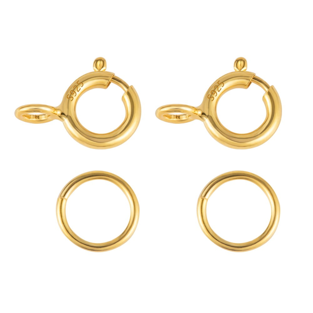 Lancharmed Gold Bracelet 14K Gold Plated Connecting Clasp Spring Clasp 20Pcs Open Loop 20Pcs Necklace Jewellery Clasp Necklace Extenders for Women 10 Dollar Gifts