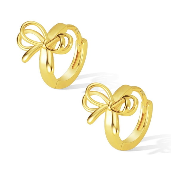 Lancharmed Gold Plated Earrings for Womens Trendy,Bow Tie Earring Friendship Gifts for Women