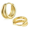 thumbnail image 1 of Lancharmed Gold Plated Earrings for Womens Trendy,Double Circle Split Earring Bride Gifts, 1 of 7