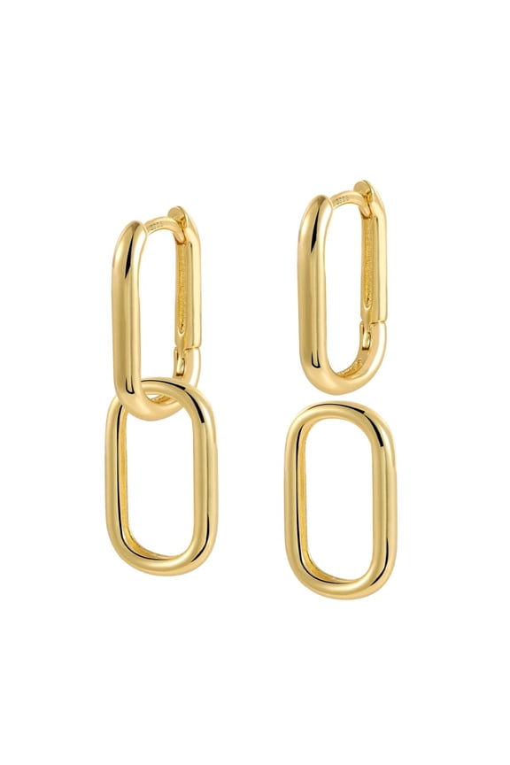 Gold Plated Stud Earrings,Square Double Bezel Pendant Earring For Men,Earrings For Gifts