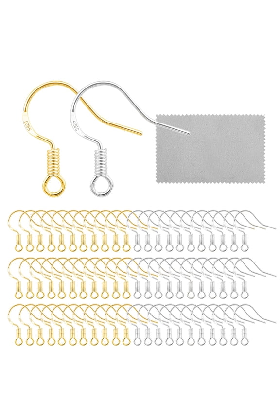 Gold Plated Stud Earrings for Womens,100Pc Ear Hooks Earring Sisters Gifts form Sister